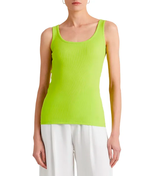Women's Cotton-Blend Tank Top Electric Lime
