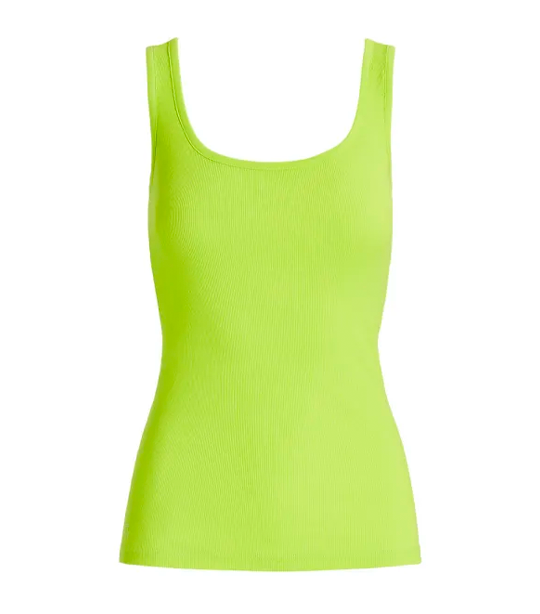 Women's Cotton-Blend Tank Top Electric Lime