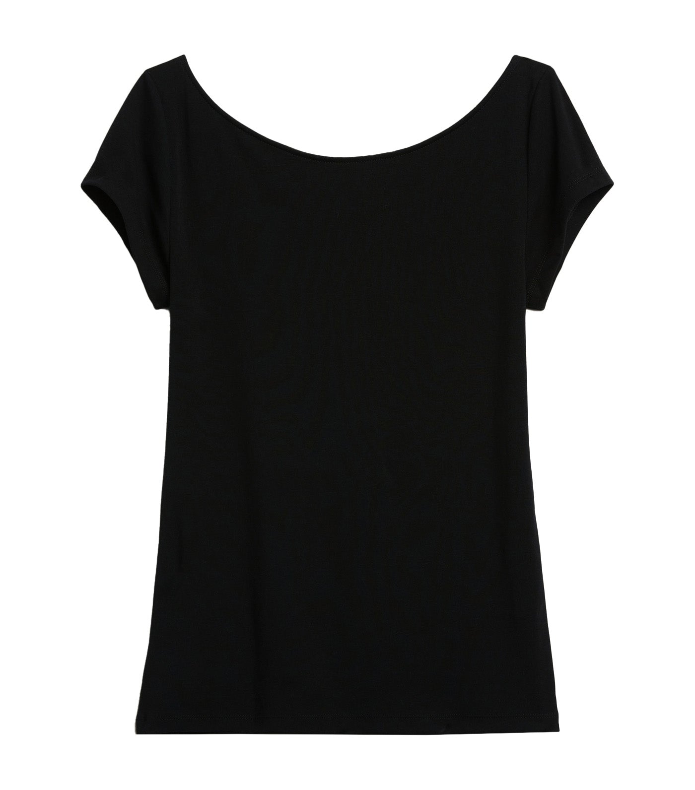 Refined Scoop Neck T-Shirt Black