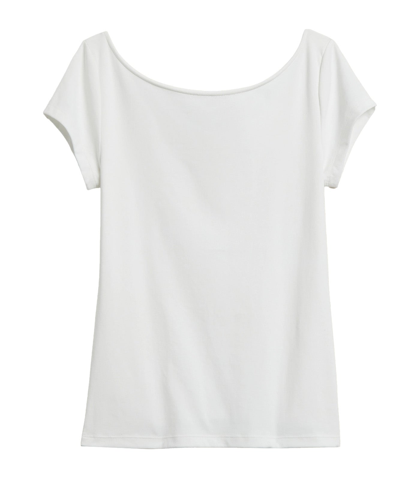 Refined Scoop Neck T-Shirt White