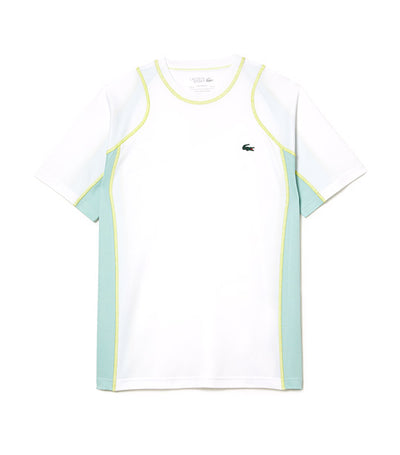Men’s Tennis T-Shirt in Tear Resistant Piqué White/Pastille Mint/Lima