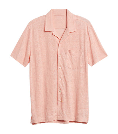 Linen Knit Resort Shirt Sunwashed Peach