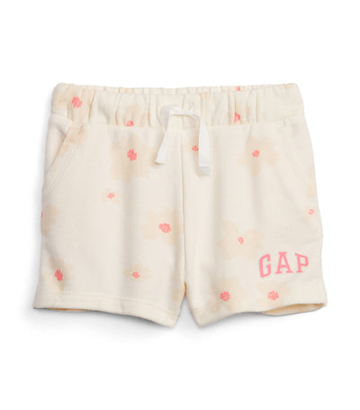 Toddler Logo Print Pull-On Shorts - Ivory Frost
