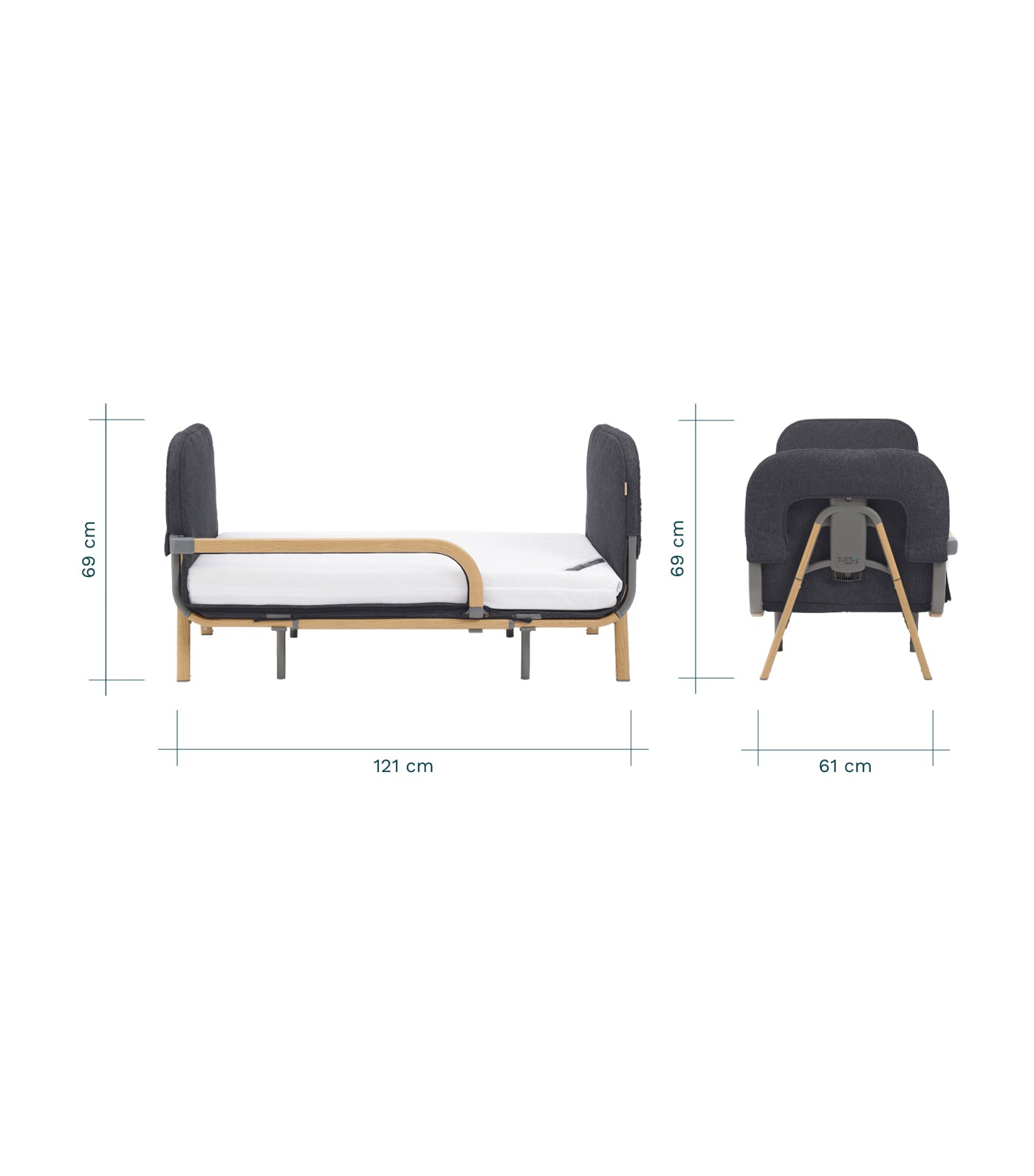 Tutti Bambini Cozee XL Junior Bed and Sofa Expansion Pack - Oak/Liquorice