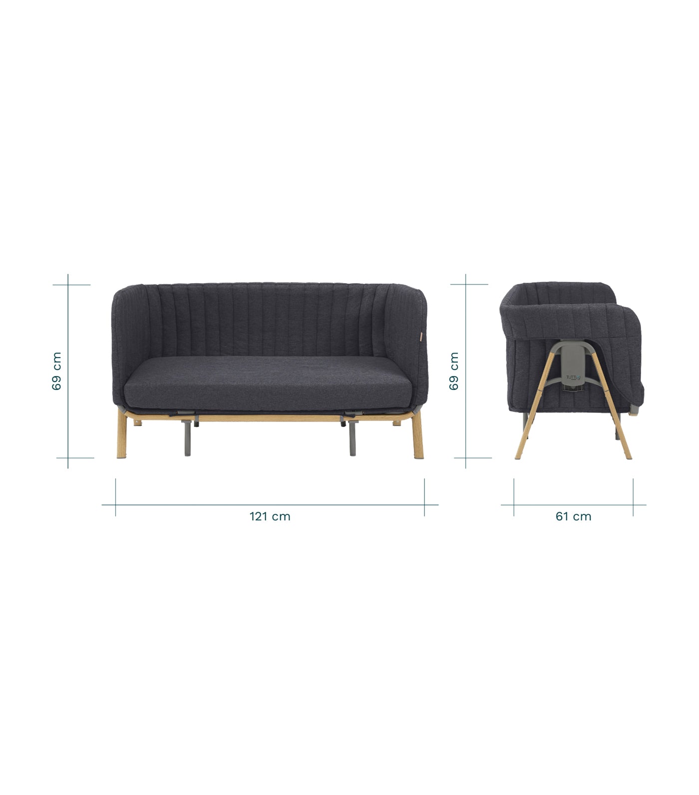 Tutti Bambini Cozee XL Junior Bed and Sofa Expansion Pack - Oak/Liquorice