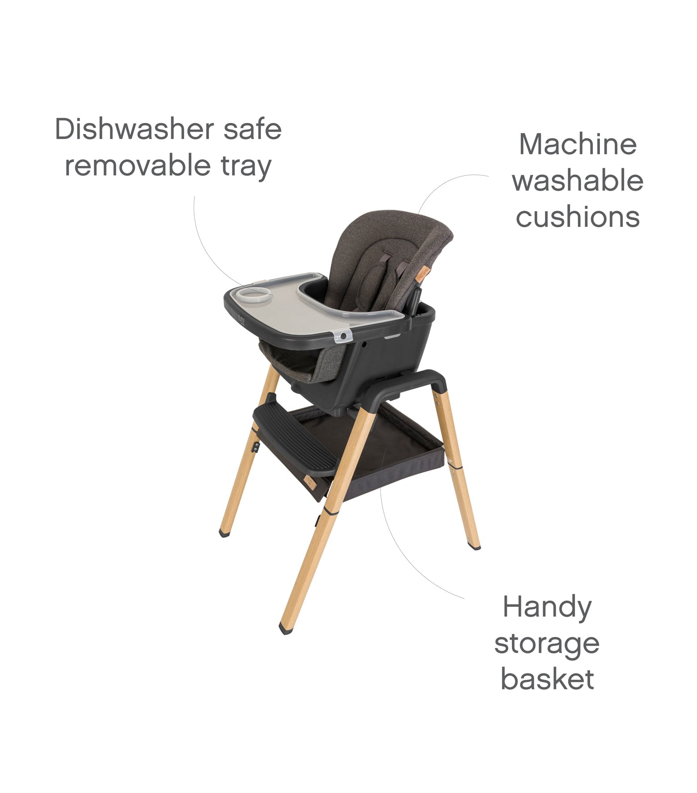Nova Evolutionary Highchair - Grey/Oak