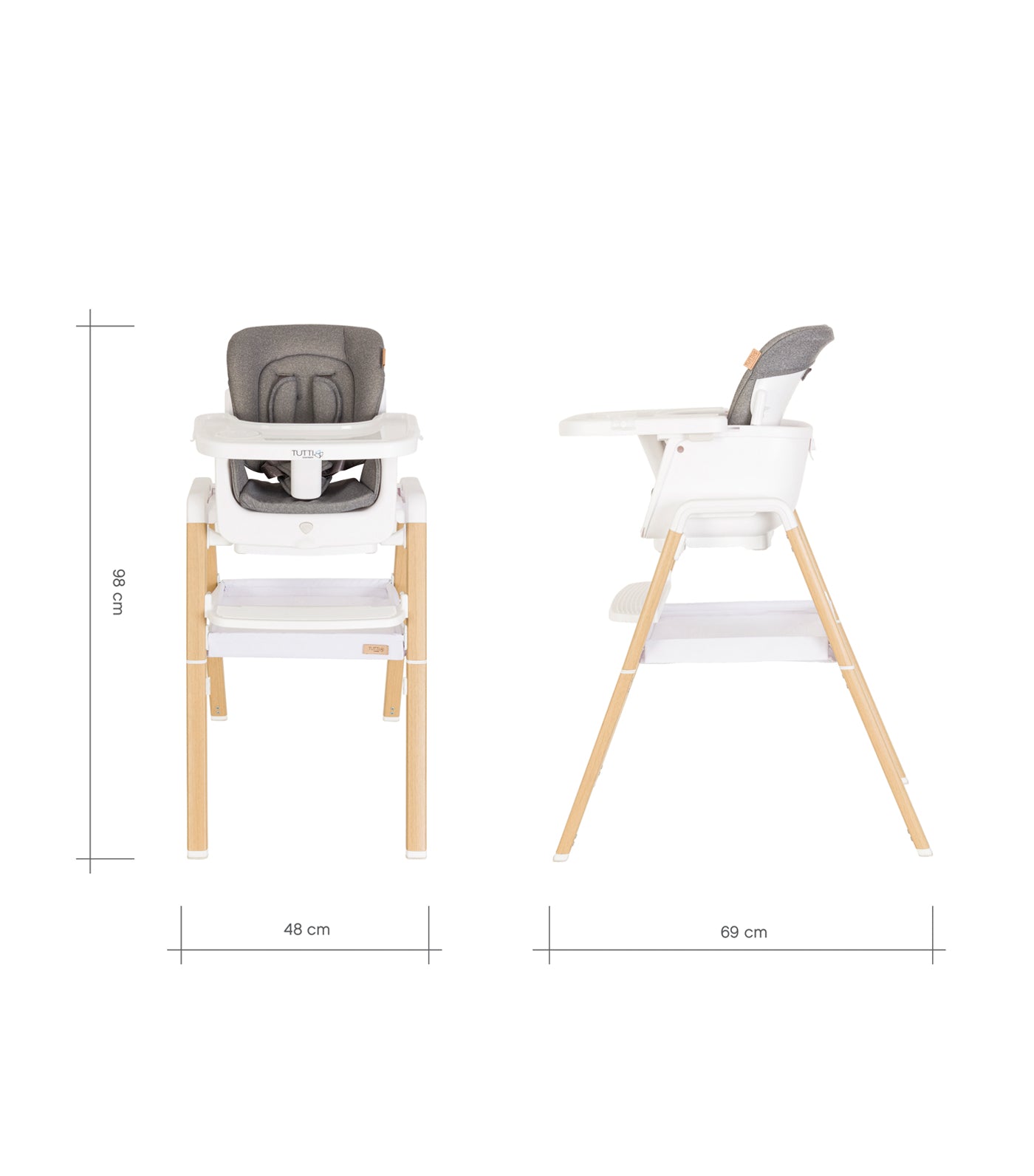 Nova Evolutionary Highchair - White/Oak