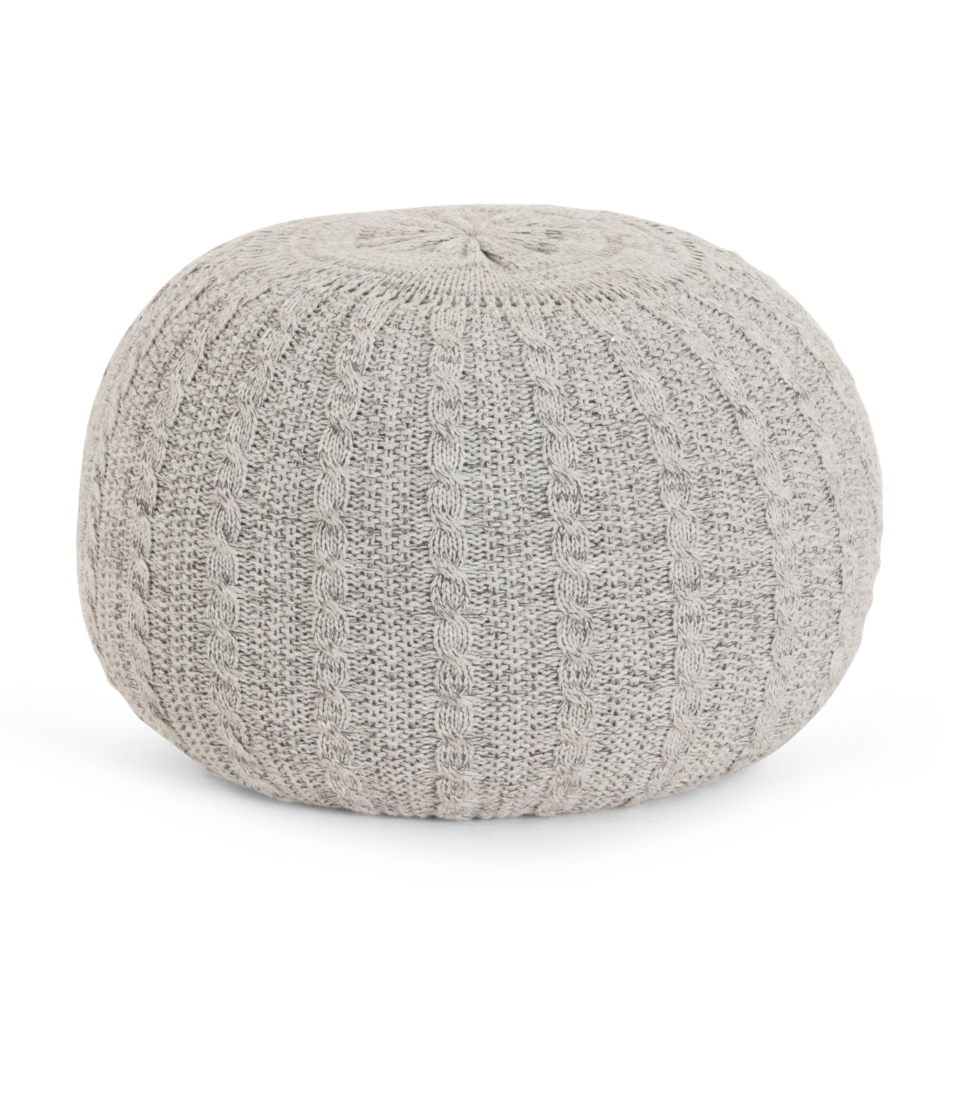 Knitted Pouffe - Pebble/Gray