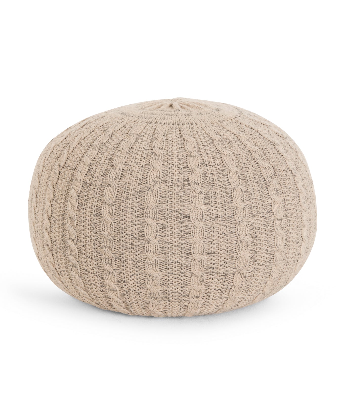 Knitted Pouffe - Natural/Stone