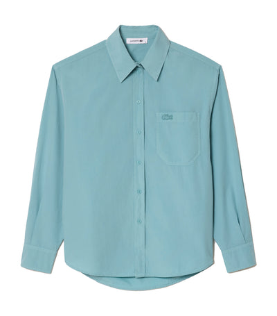 Women’s Oversize Cotton Poplin Shirt Eco Blue