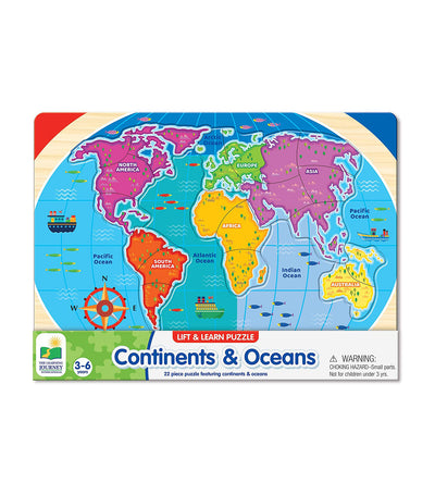 Lift & Learn Puzzles: Continents & Oceans Puzzle