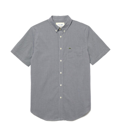 Men's Regular Fit Gingham Check Shirt White/Navy Blue