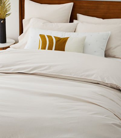west elm Organic Cotton Percale Duvet Cover and Sham - Ivory