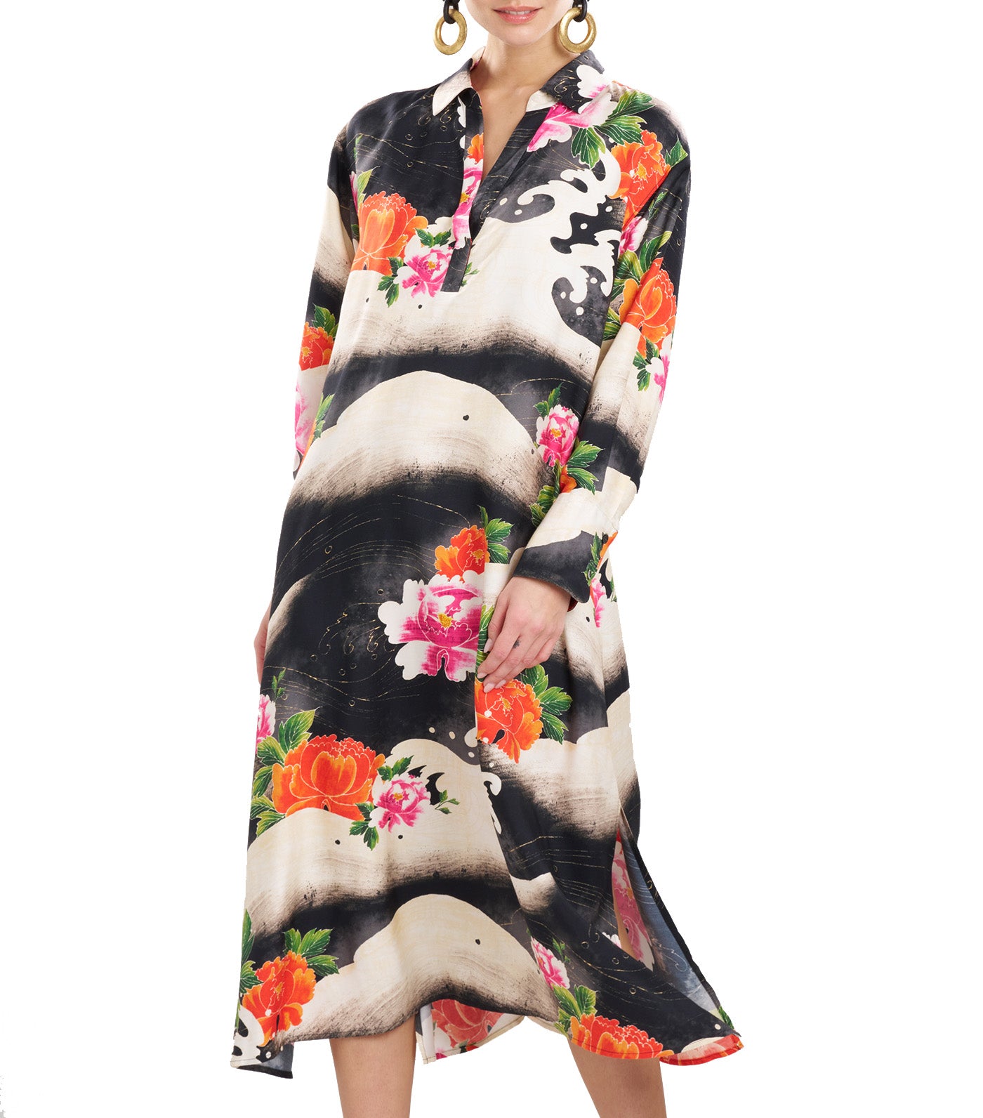 Mayumi Shirtdress Black Multi