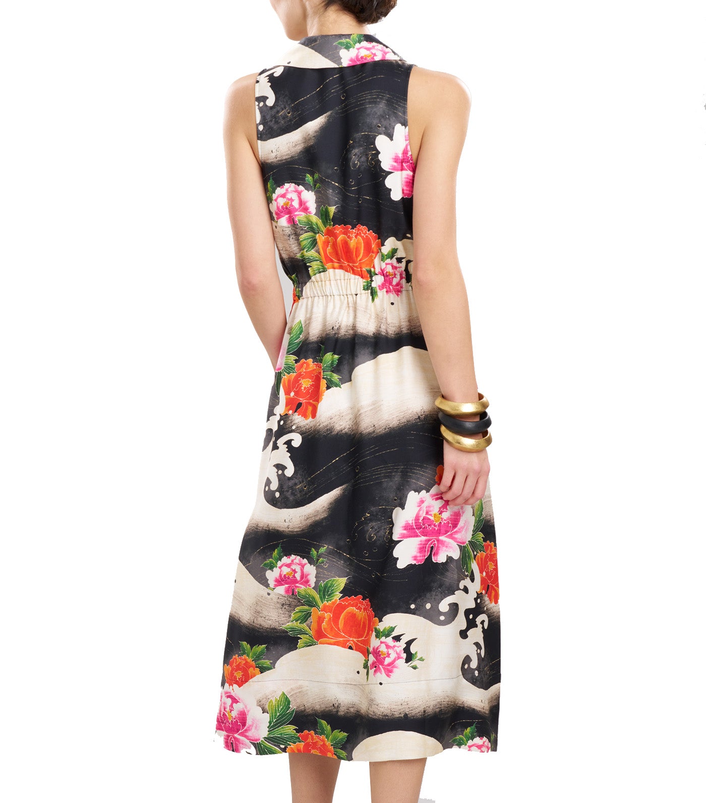 Mayumi Halter Shirtdress Black Multi