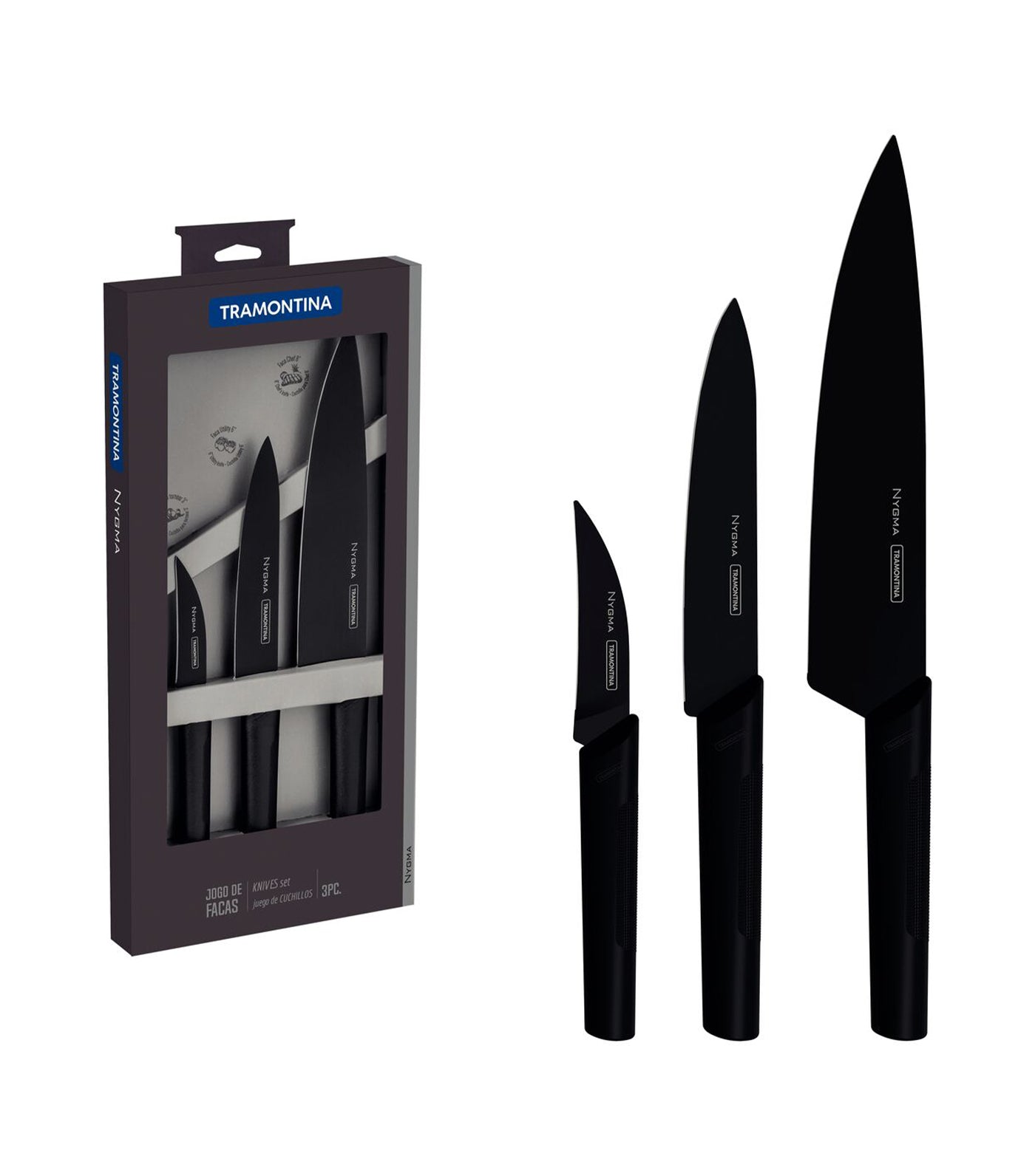 Nygma Three-Piece Knife Set Black