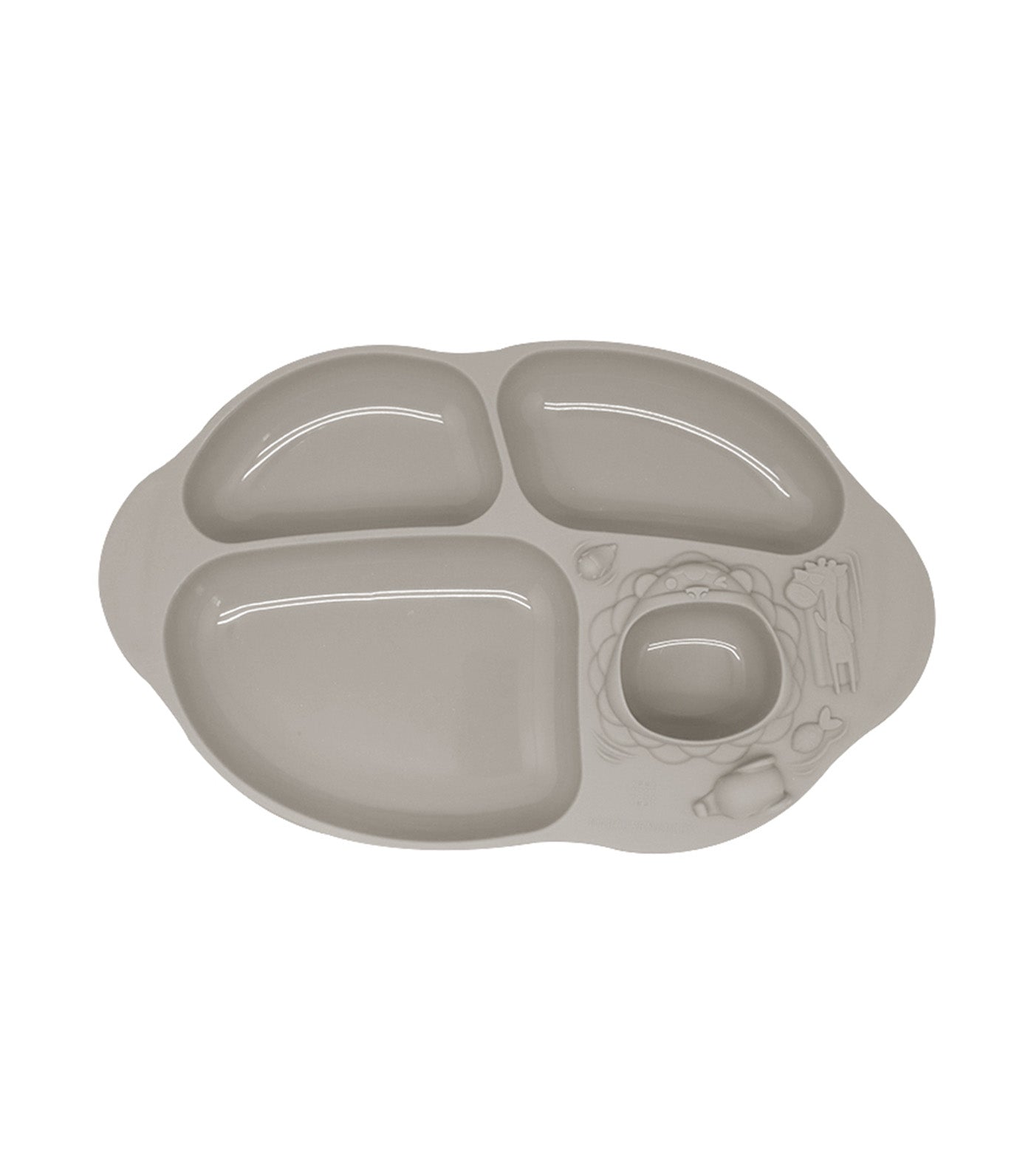Suction Divided Plate - Pebble