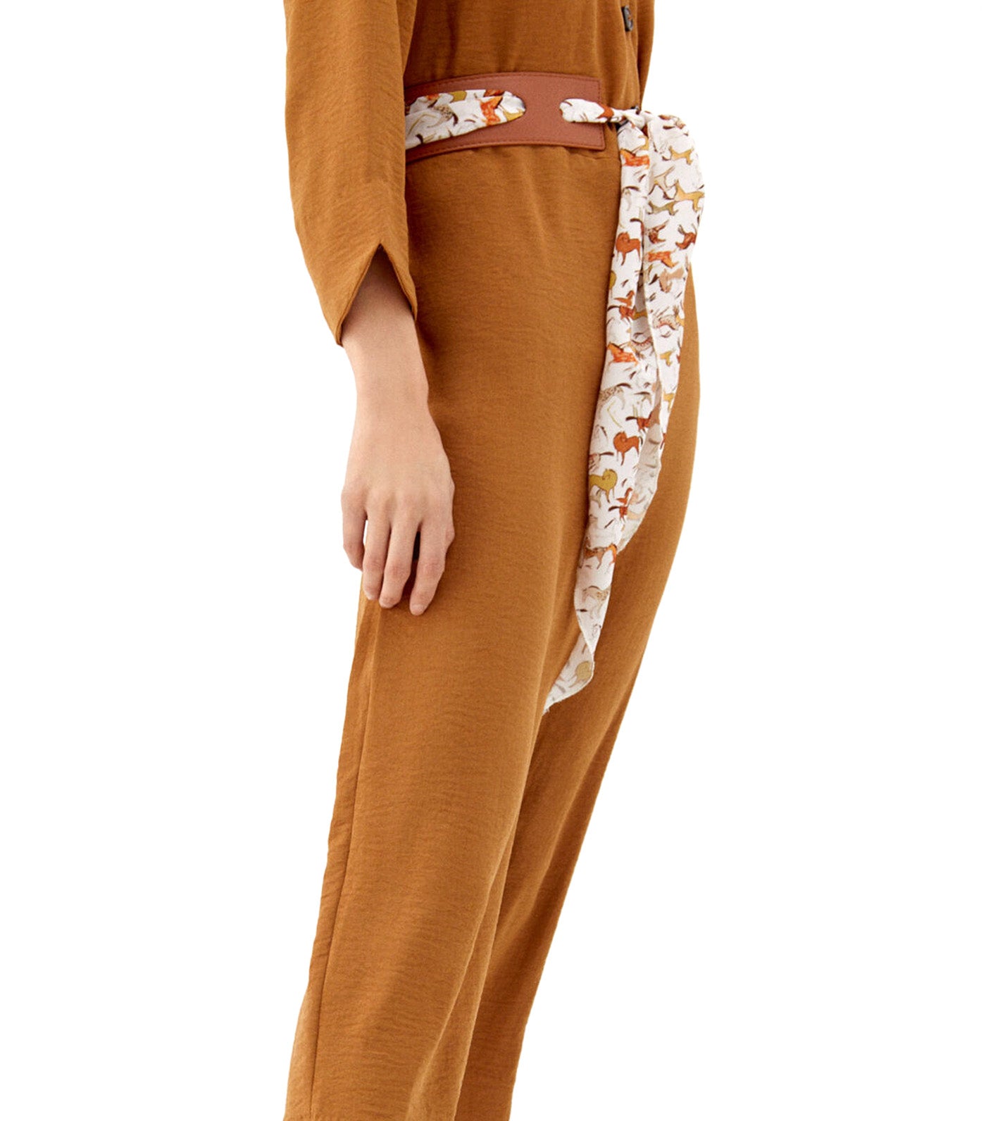 Long Fluid Jumpsuit Brown
