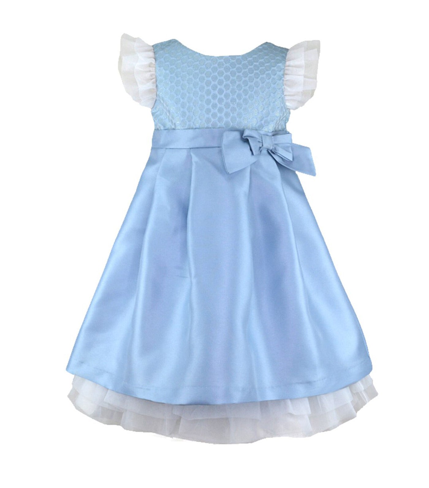 Beatrice Girls Textured Party Dress Light Blue
