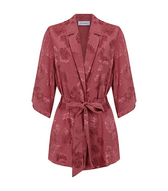 Flowy Belted Blazer Pink