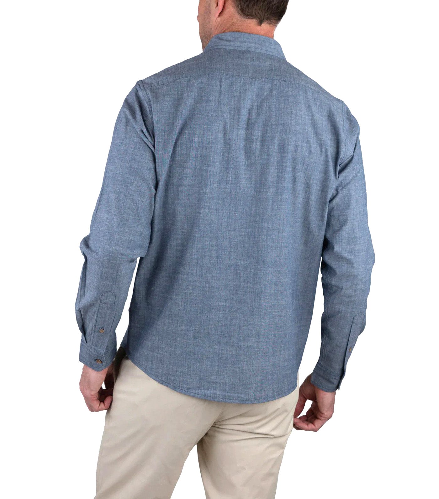 Airotec Stretch Performance Chambray Long Sleeve Shirt Insignia Blue