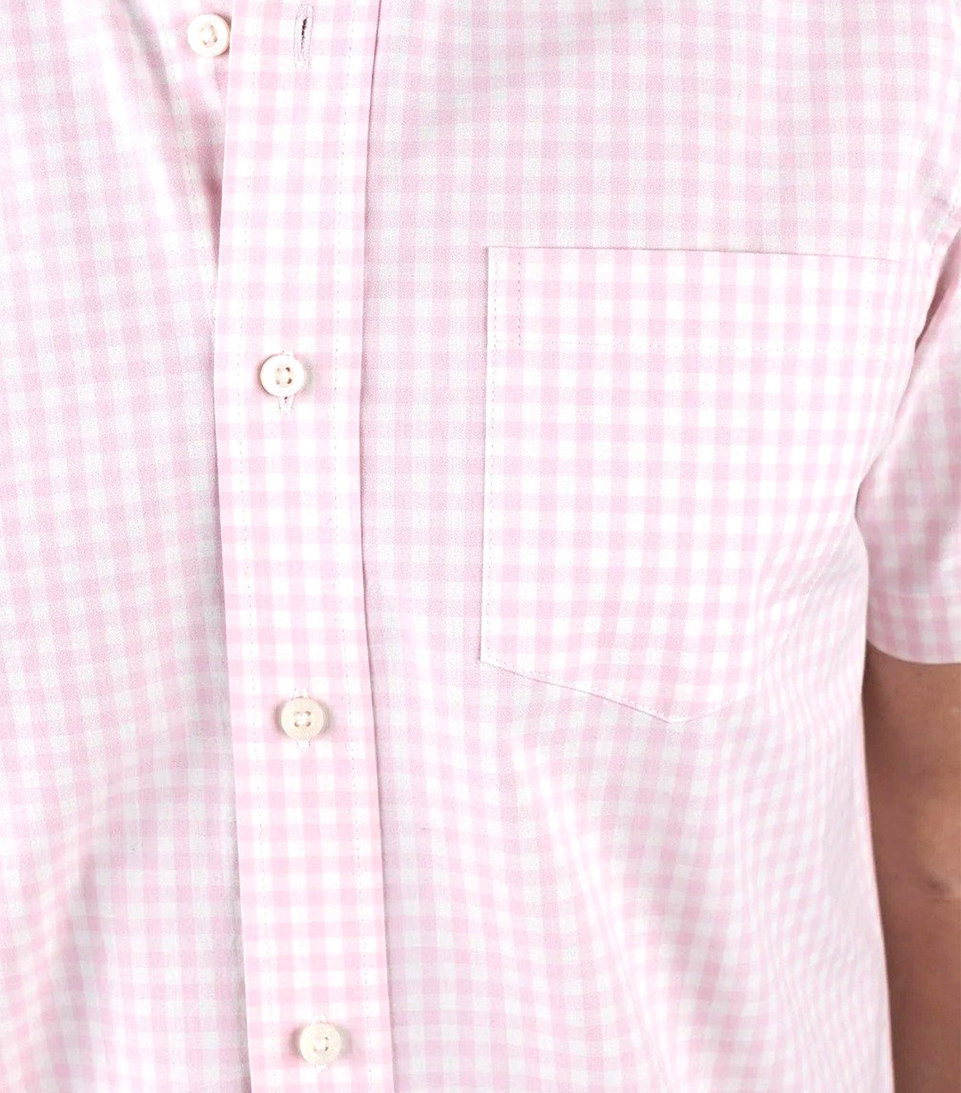Fast-Dry Stretch Performance Small Gingham Shirt Flamingo Gingham