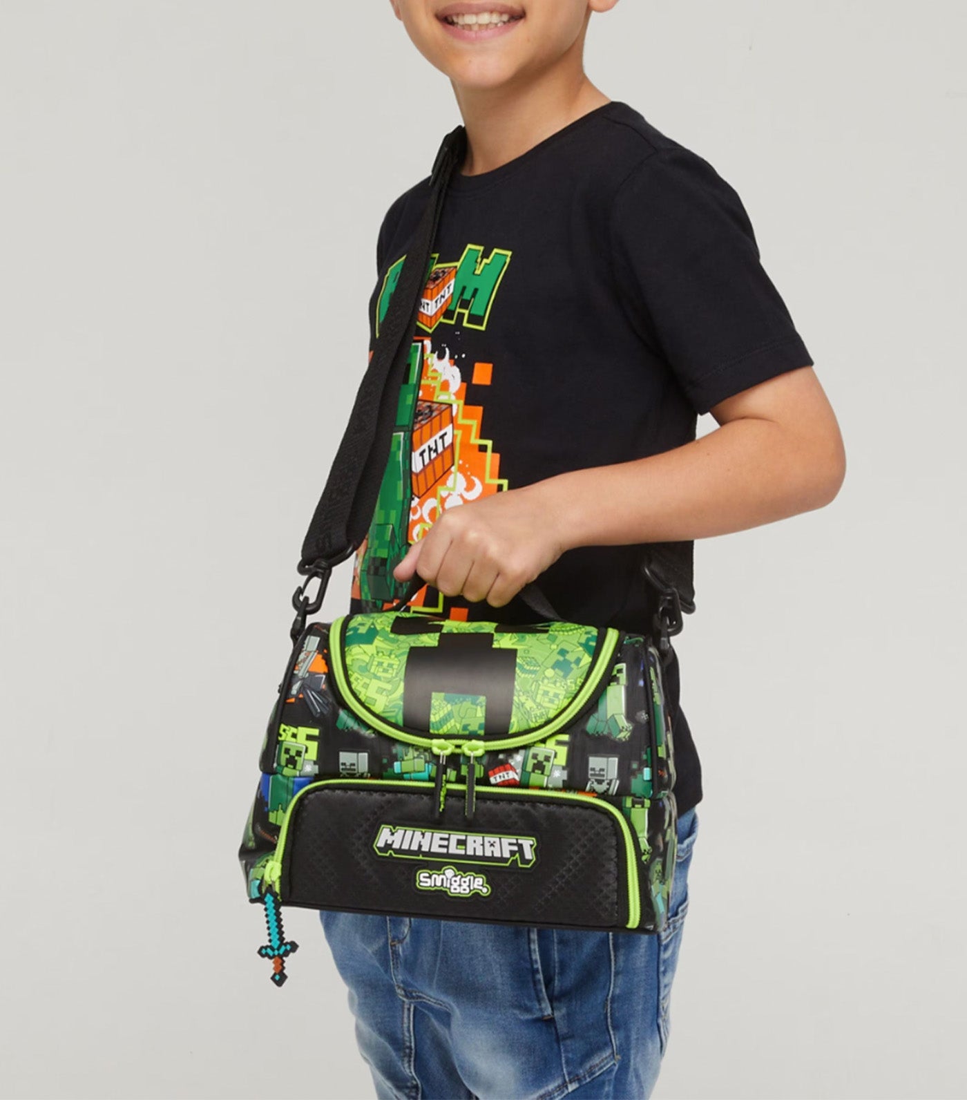 Minecraft Double Pocket Lunchbox with Strap