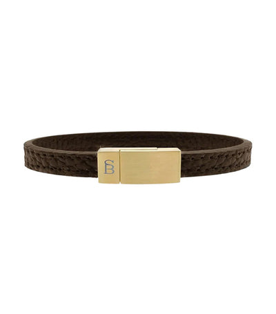 Grady Leather Bracelet Gold Brown