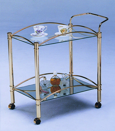 Sonnac Two-Tier Gold Arch Serving Cart