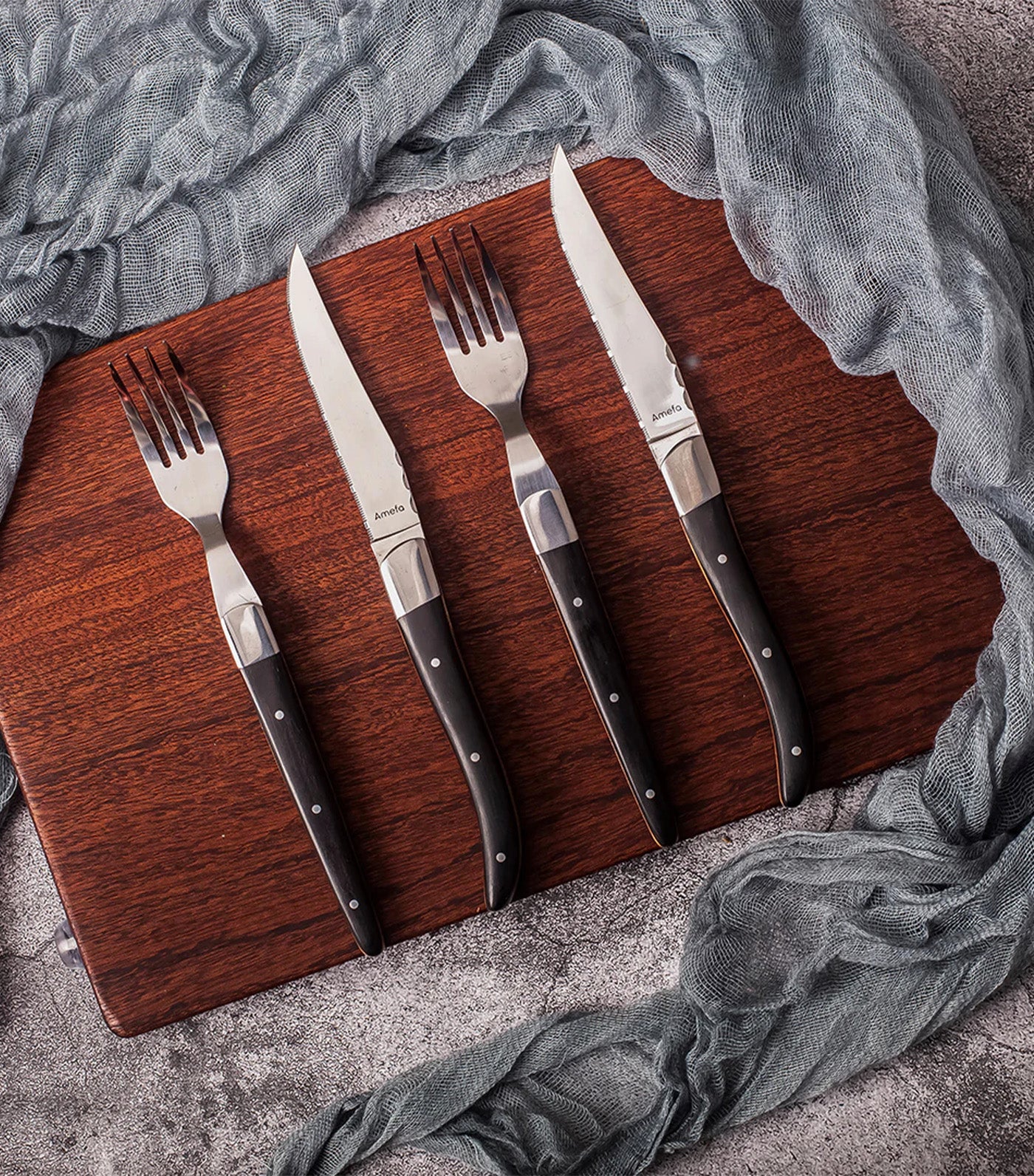  Amefa Royal Steak Knife & Fork - Set of 4