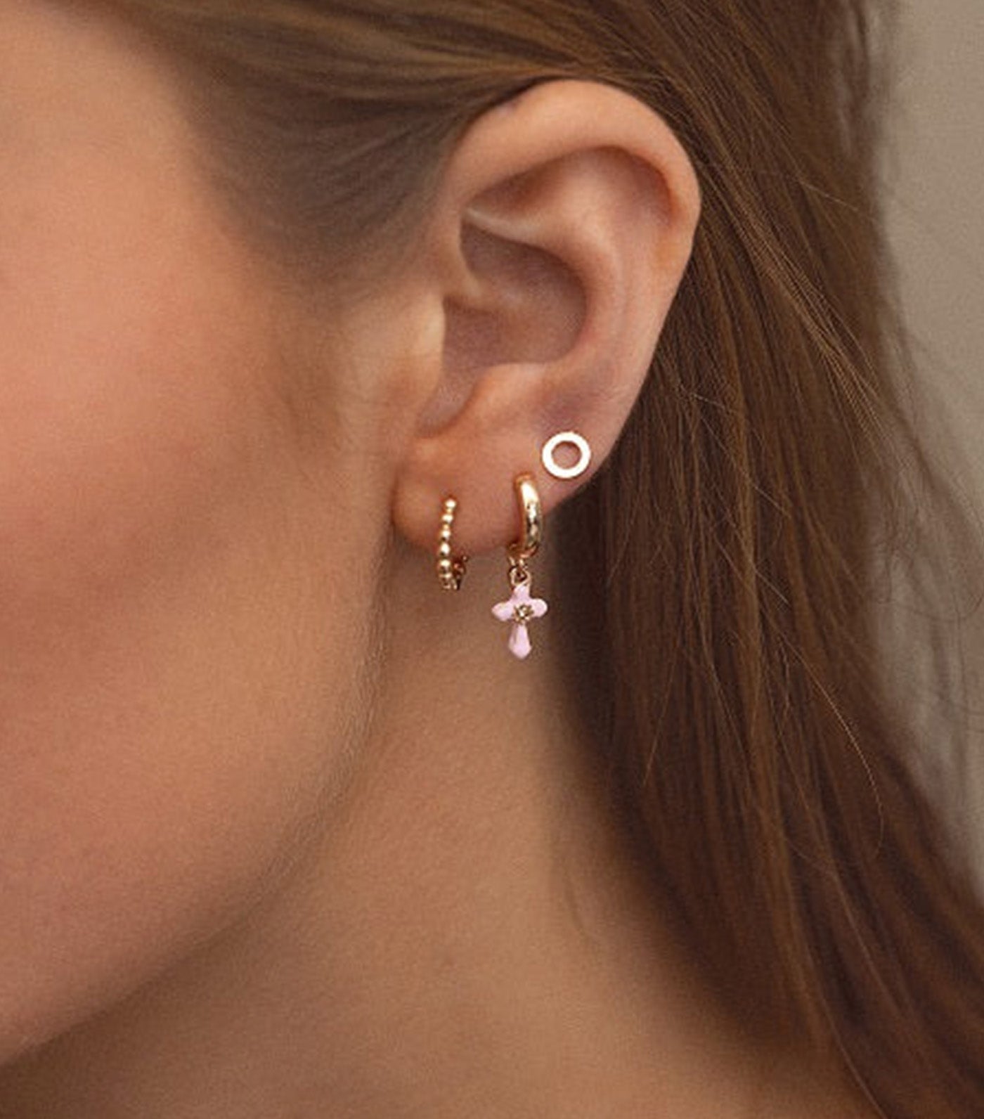 Doris Enamel Hoop Earrings