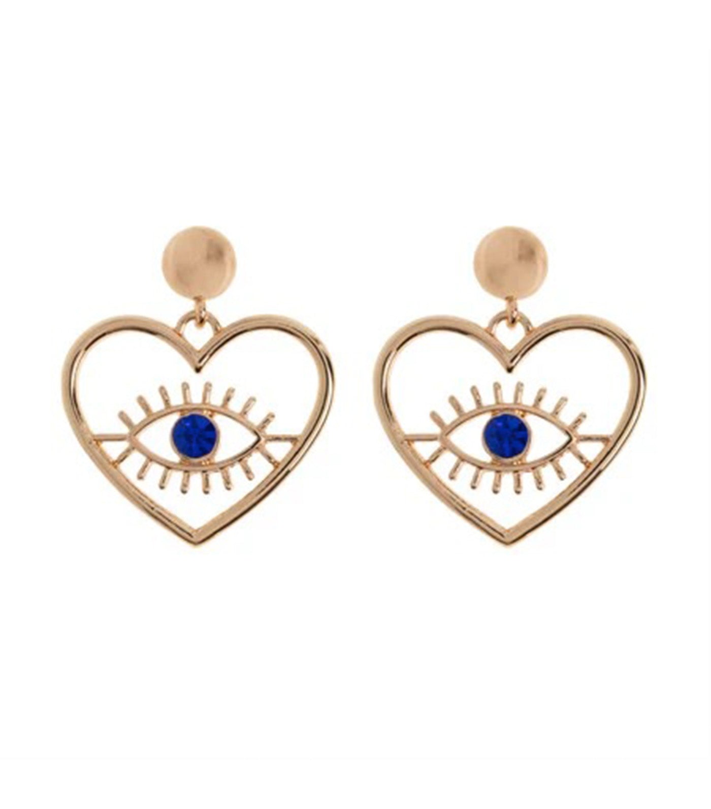 Suzy Evil Eye Heart Stud Earrings