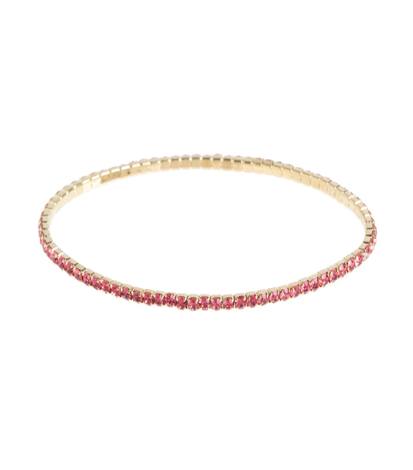 Crystal Tennis Stretch Bracelet Pink