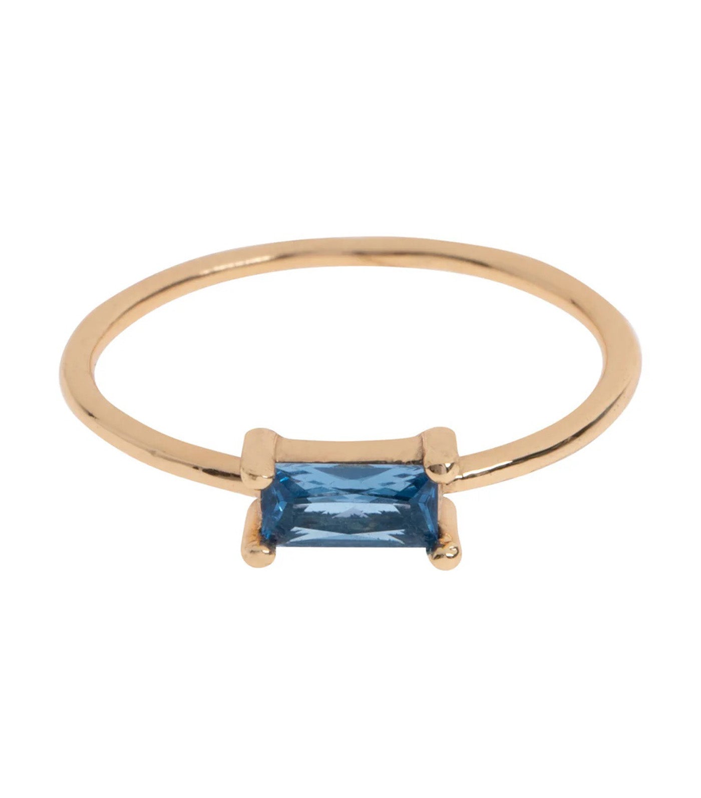 Crystal Rectangular Ring Blue