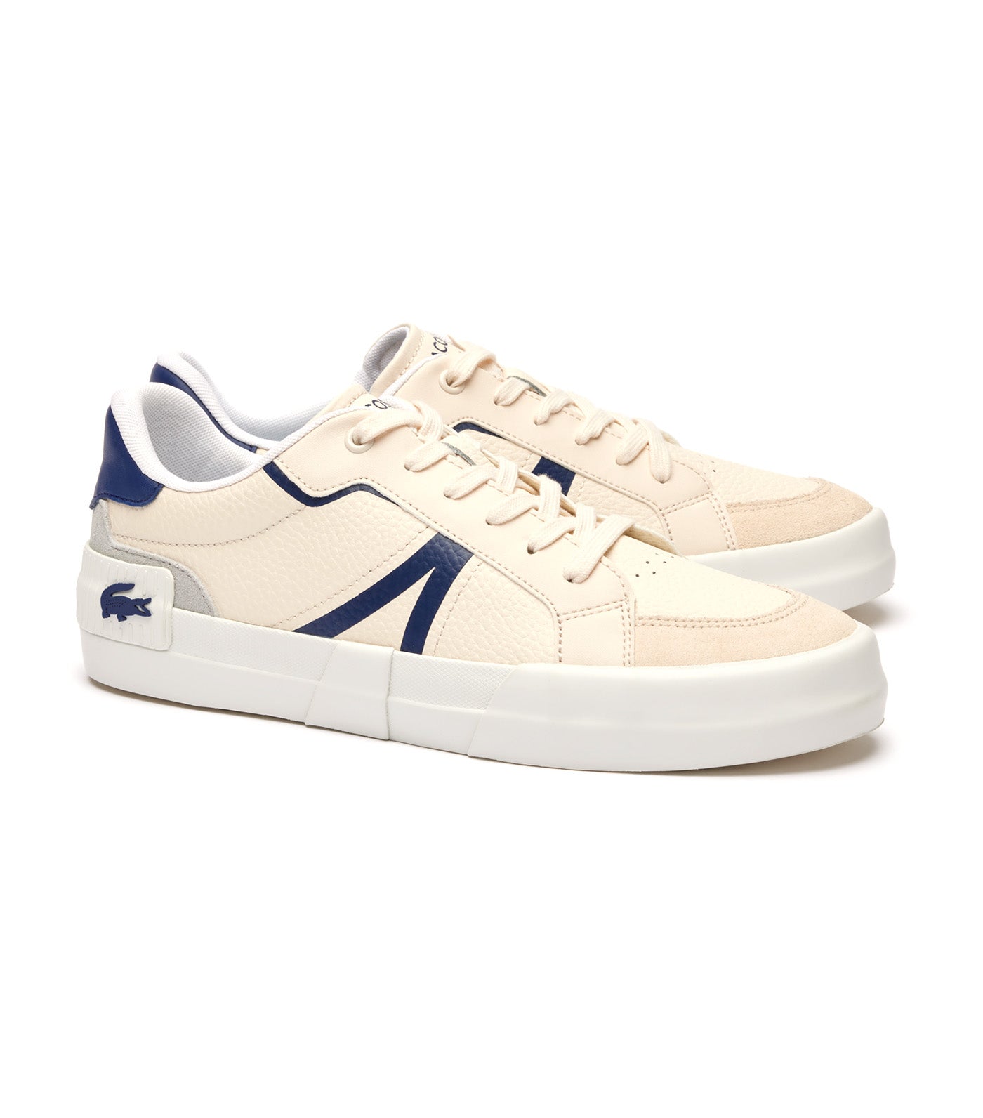 Men's L004 Leather Trainers Off White/Navy