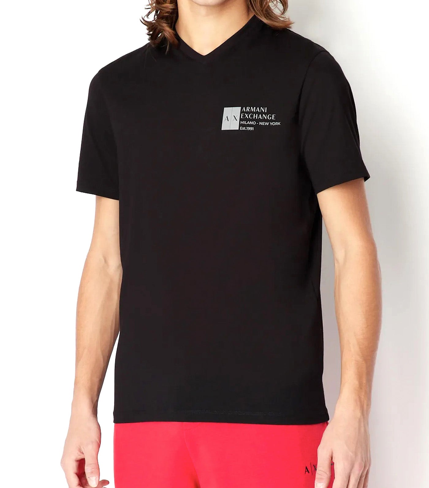 Regular Fit Stretch Cotton Logo T-Shirt Black