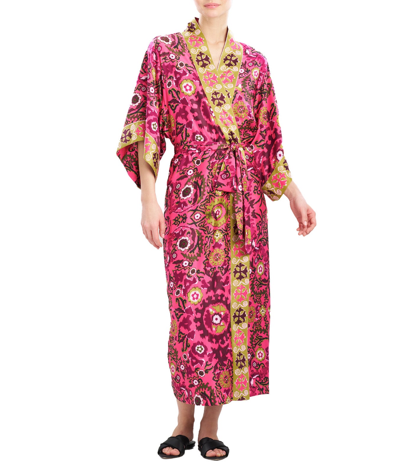 Palazzo Kimono Robe Fiesta Pink Combo