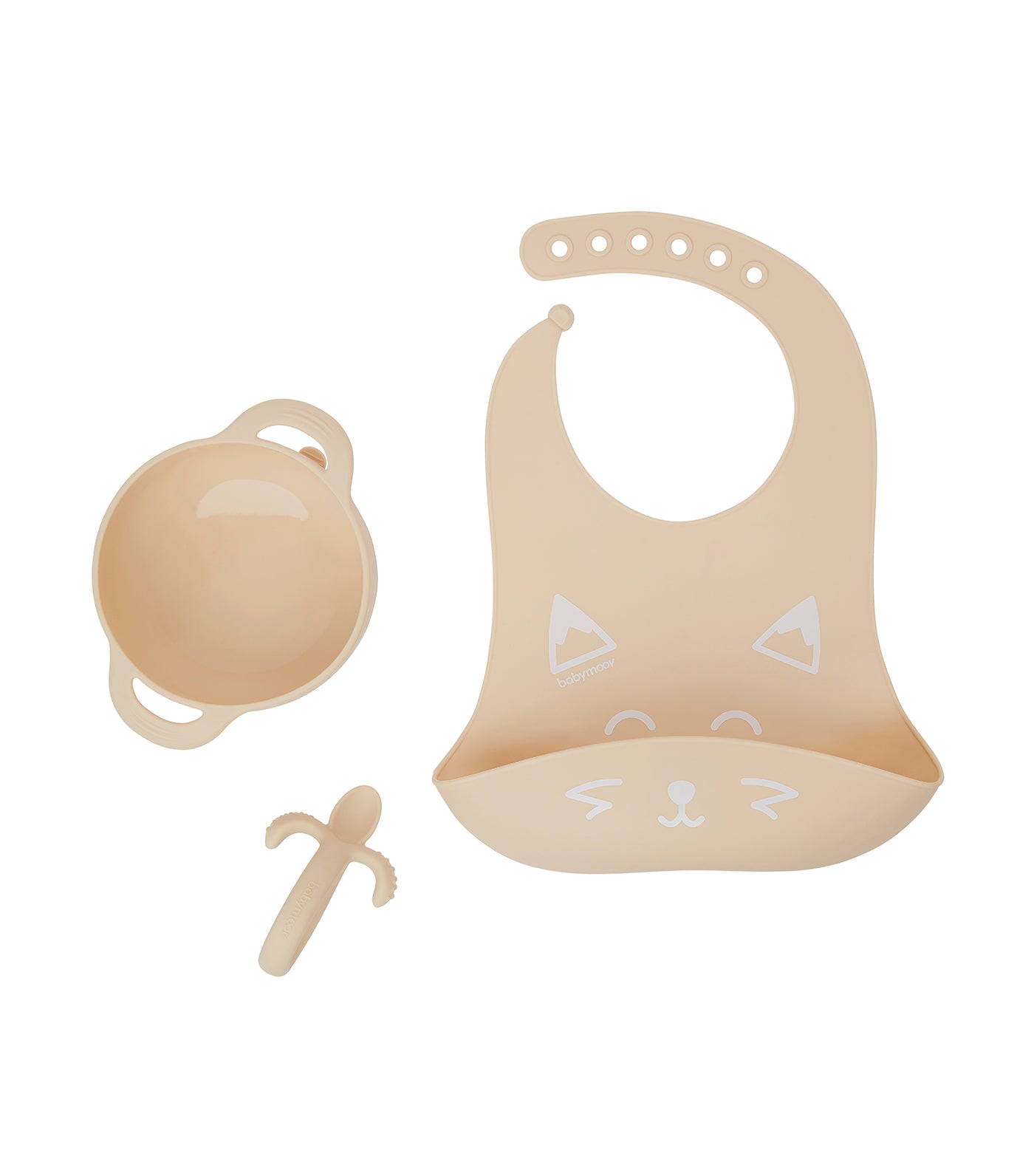 First'Isy Baby Feeding Set Silicone Bowl, Spoon and Bib