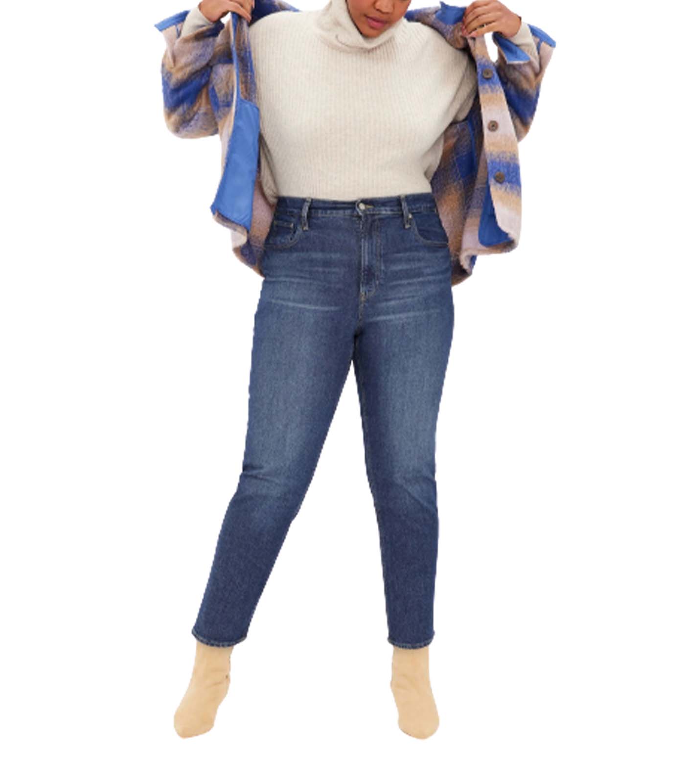 High Rise Straight Jeans with Washwell Dark Moran