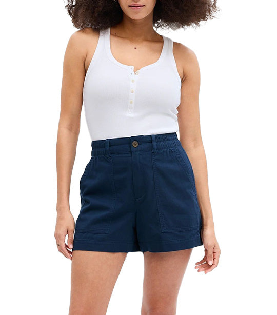 4in High Rise Pull-On Utility Shorts with Washwell Night Shadow