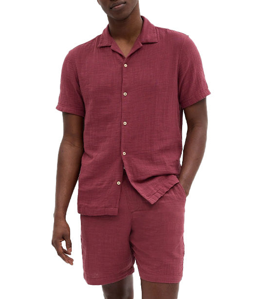 8in Easy Gauze Shorts with Washwell Plum Heather 669