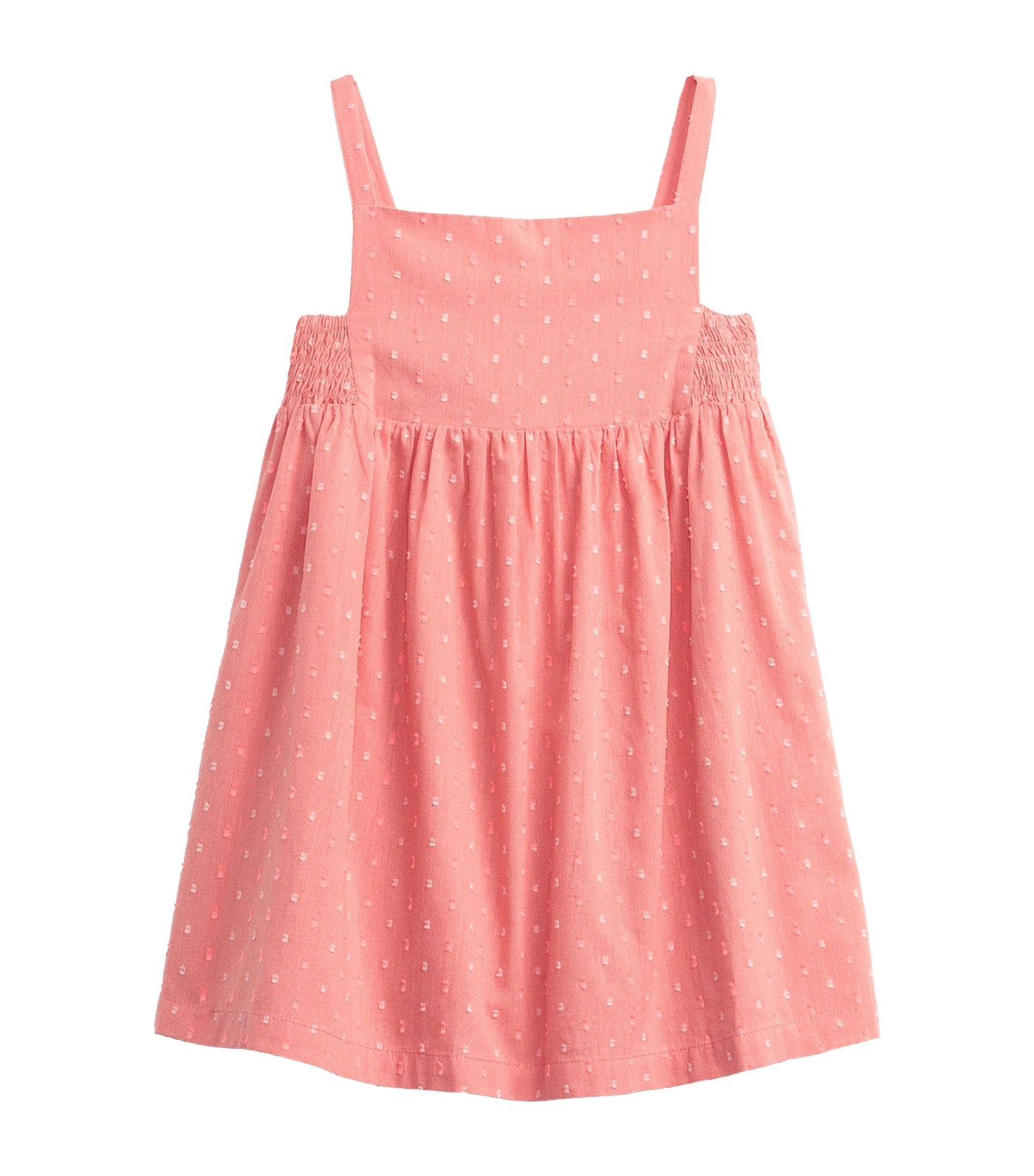 Toddler Print Popplin Dress - Bright Guava