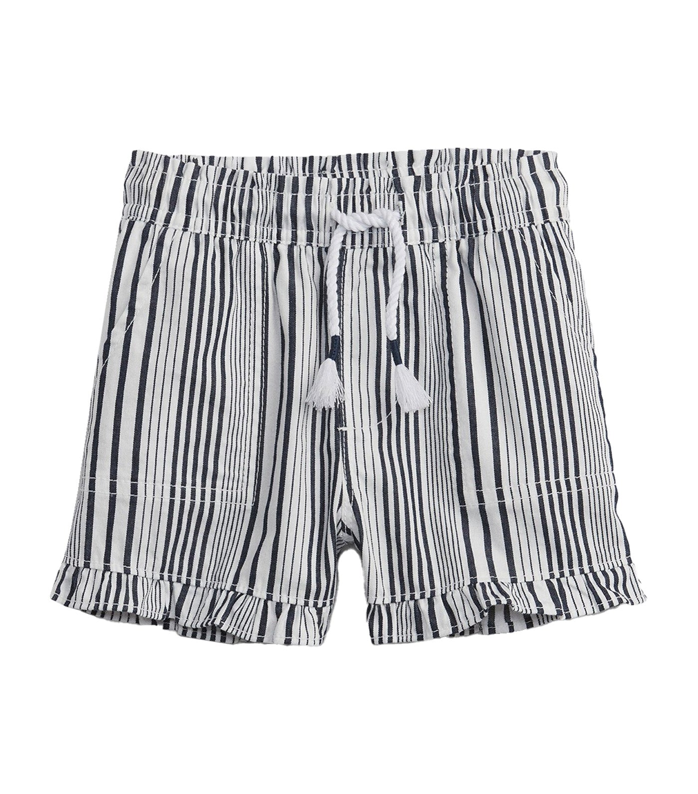 Toddler Shorts - White Navy Stripe