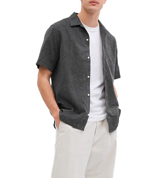 Linen Vacay Shirt in Standard Fit True Black V2