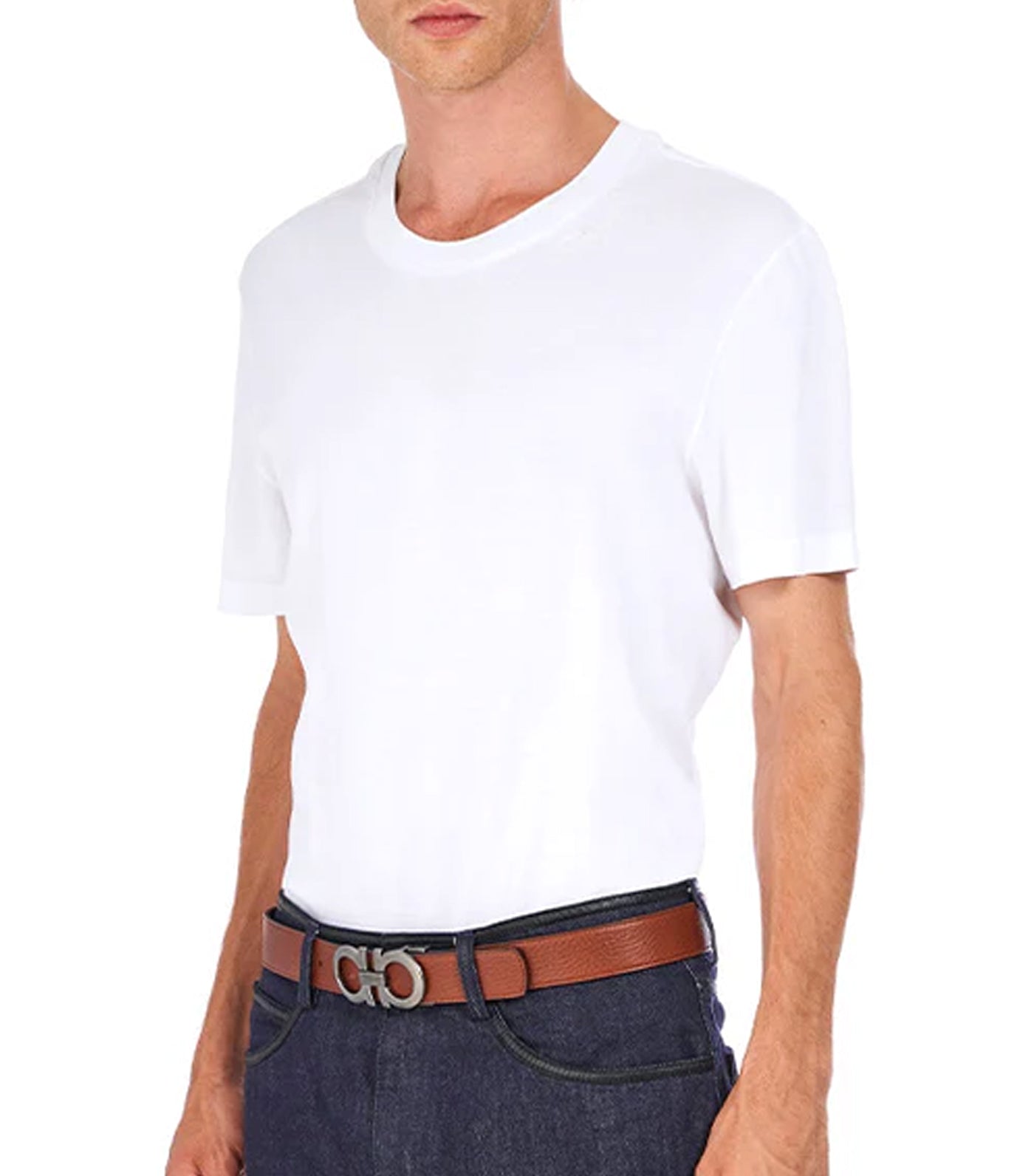 Reversible And Adjustable Gancini Belt Cap Brown/Black