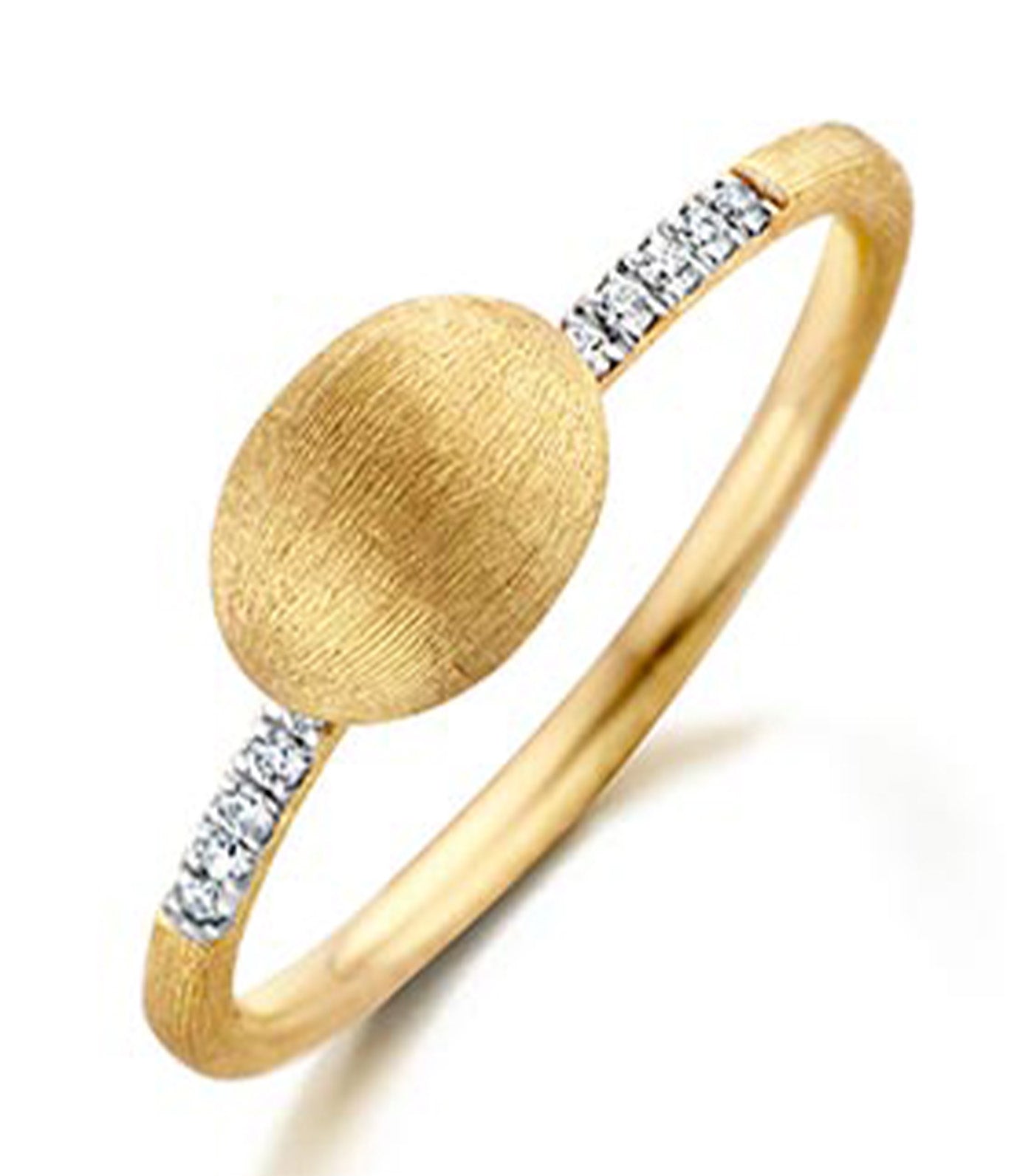 Élite Small Gold Boule and Diamonds Pavé Ring (Small)