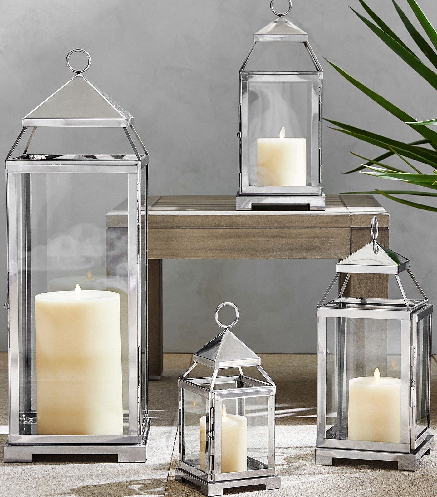 Pottery Barn Malta Lantern - Polished Nickel