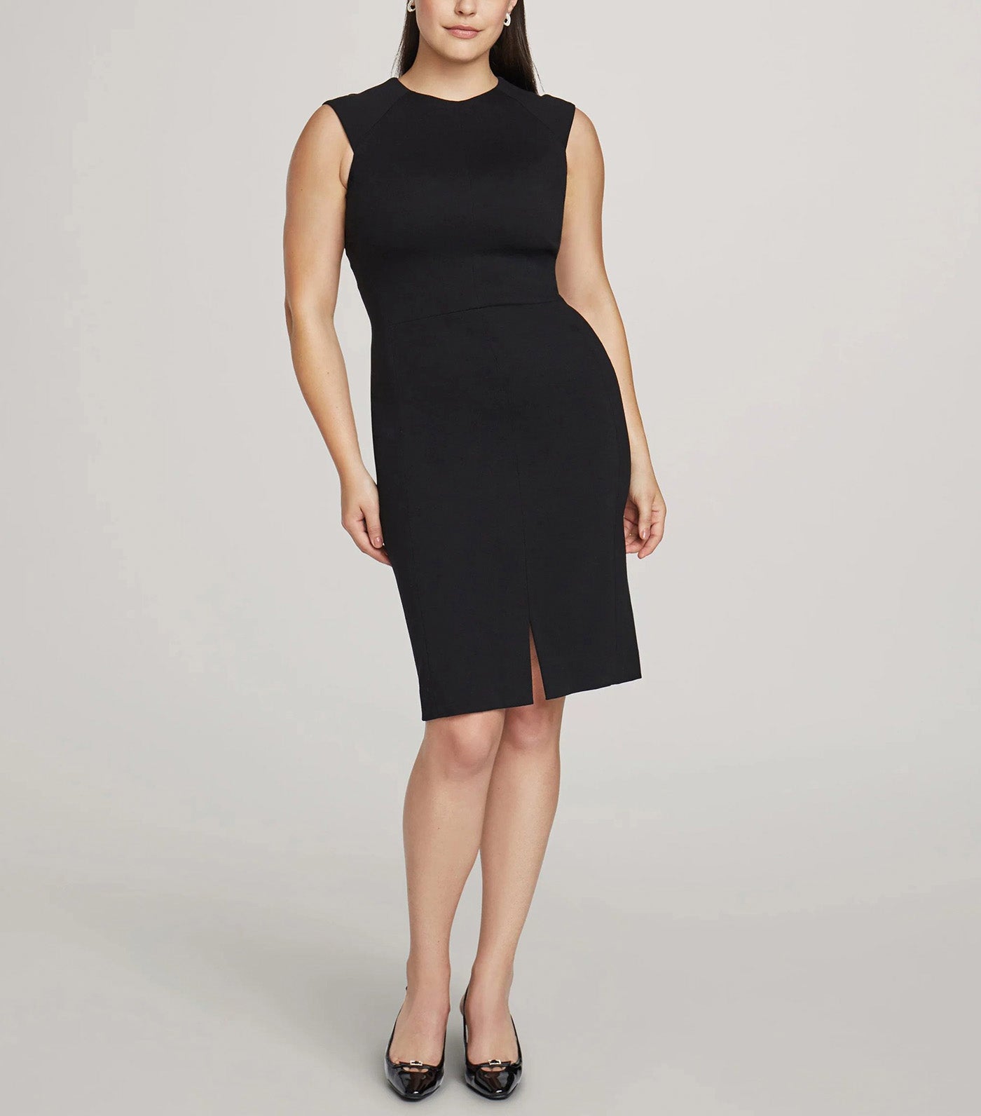 Sheath Dress With Front Slit Anne Black