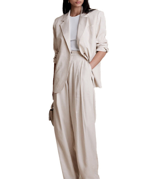 Ribbed Elbow-Sleeve T-Shirt White