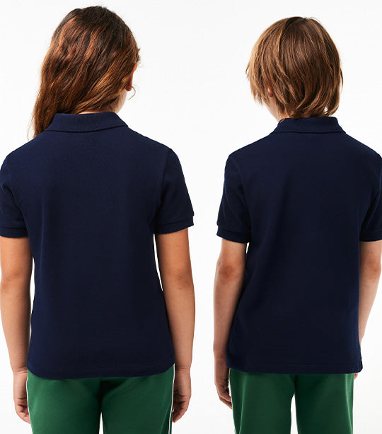 Kids' Lacoste Petit Piqué Polo Shirt Navy Blue